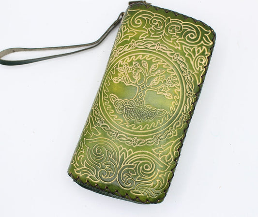 Genuine Handmade Leather Tree of Life Wallet