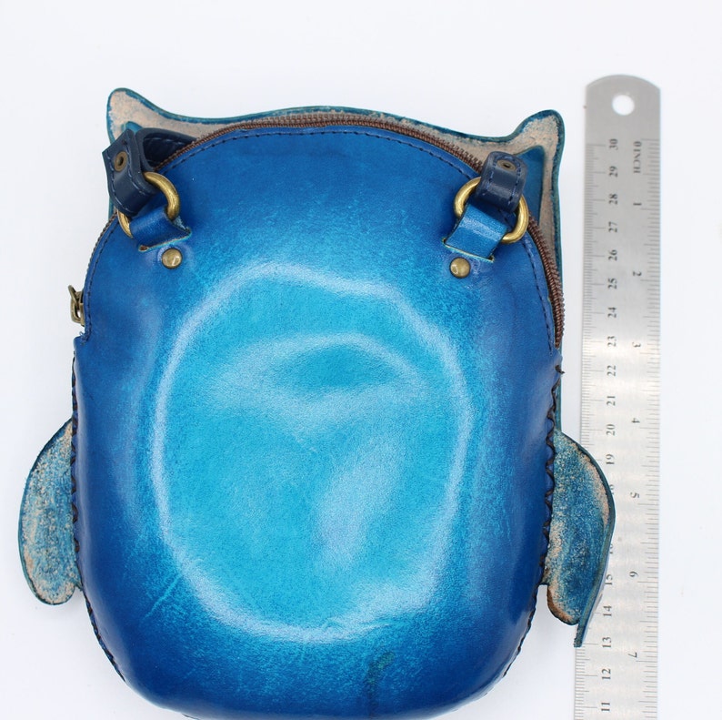 Genuine Leather owl purse cross body
