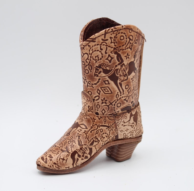 Genuine Handmade Leather Cowboy Boot Home Decor / Western Trail Design