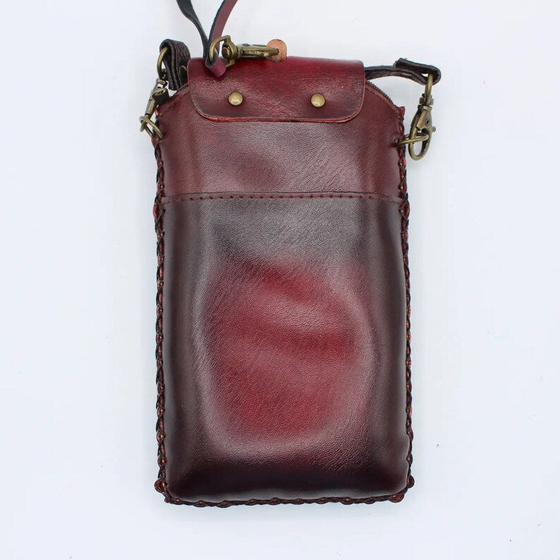 Genuine Handmade Leather Sloth Cell Phone Case