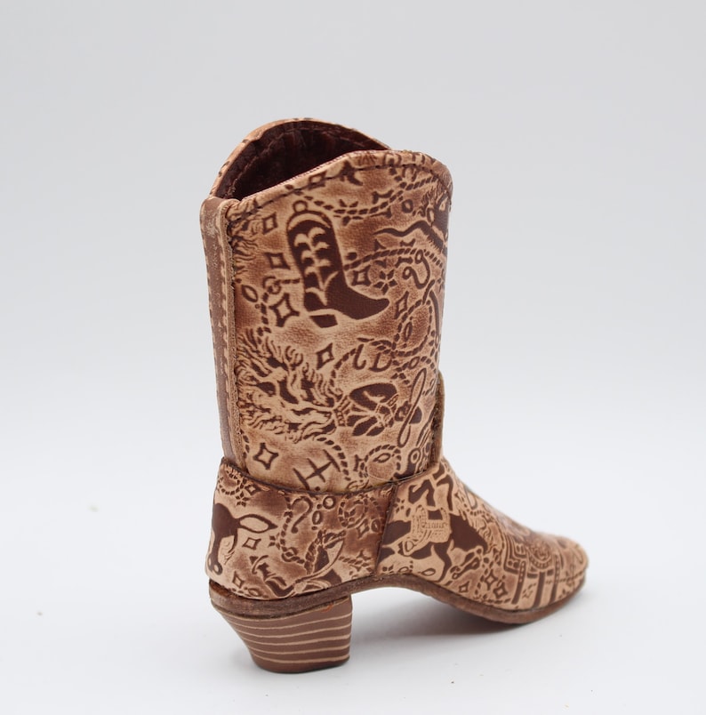 Genuine Handmade Leather Cowboy Boot Home Decor / Western Trail Design