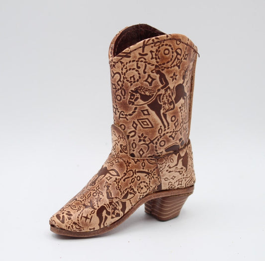Genuine Handmade Leather Cowboy Boot Home Decor / Western Trail Design