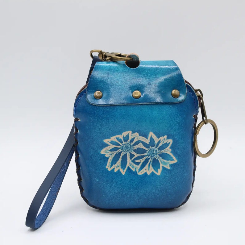 Genuine Handmade Leather Hedgehog Coin Purse / Wristlet / Wallet