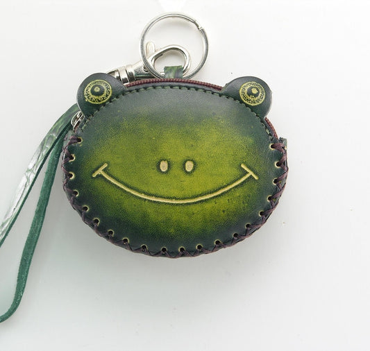 Genuine Handmade Leather Frog Wristlet / Coin Purse / Wallet