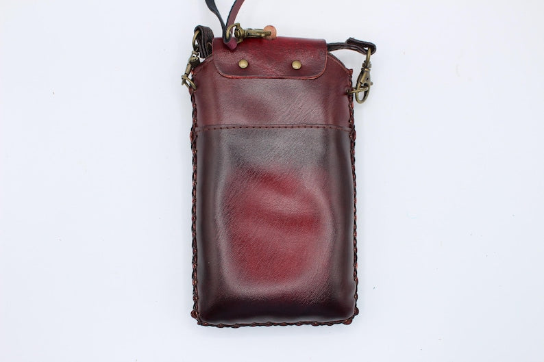 Genuine Handmade Leather Bat Cell Phone Case