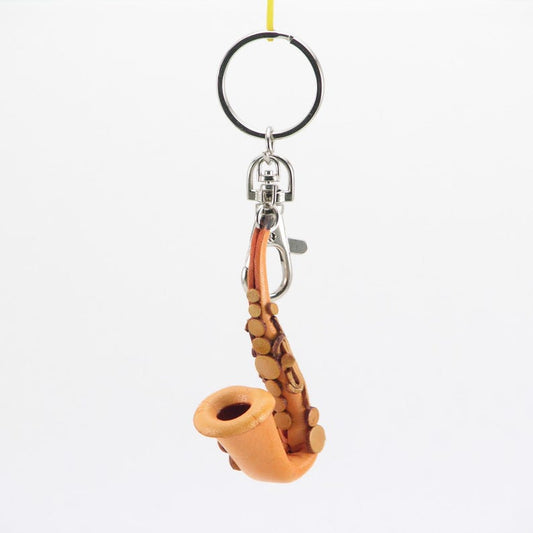 Genuine Handmade Leather Saxophone Keychain