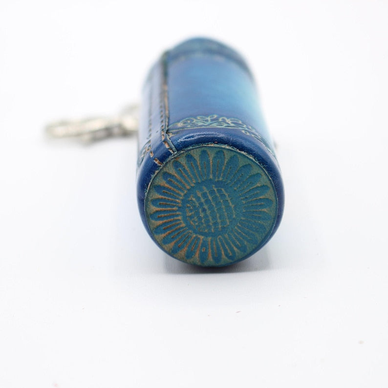 Handmade Genuine Leather coin pill Holder Key Chain car keys medicine holder