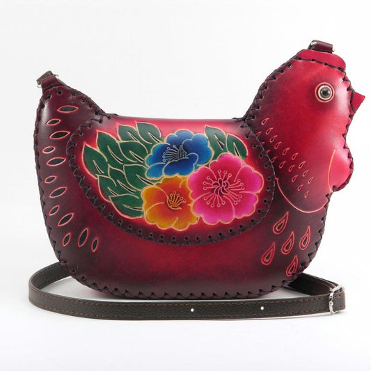 Genuine Handmade Leather Chicken Purse / Crossbody