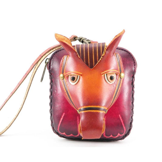 Genuine Handmade Leather Horse Wristlet / Coin Purse / Wallet