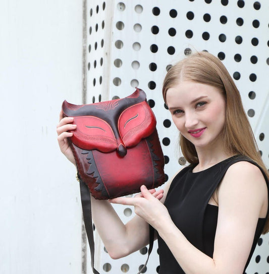Genuine Handmade Leather Fox Purse crossbody