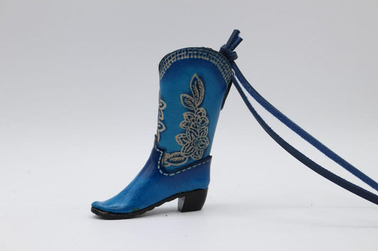 Genuine Handmade Leather Cowboy Boot Ornament