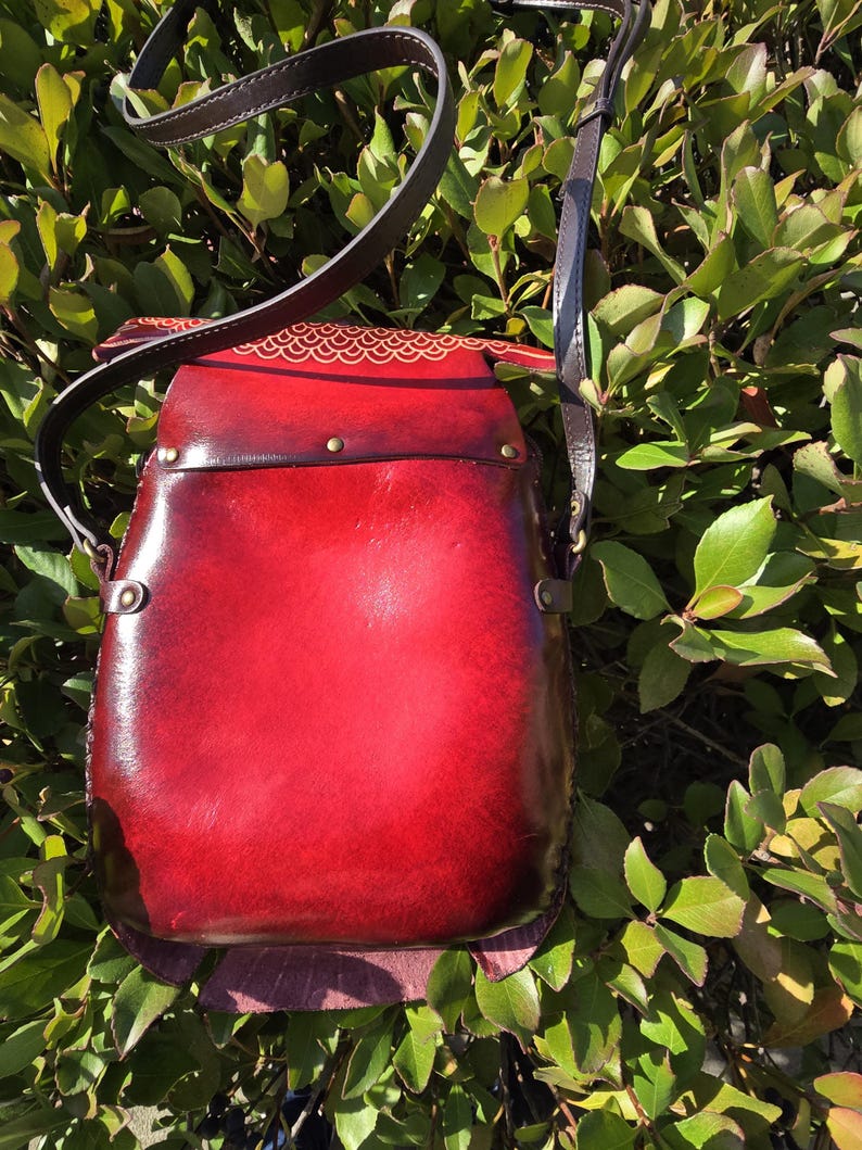 Genuine Handmade Leather Owl Cross-body Purse