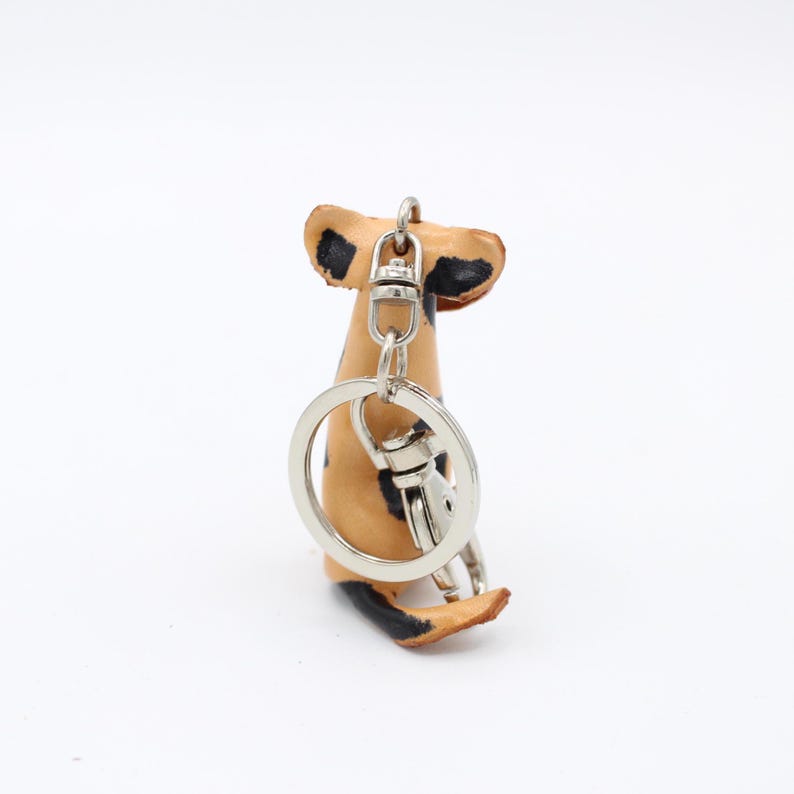 Genuine Handmade Leather Cat Keychain - Cat Key Ring, Animal Key Pendant, Cartoon Creative Small Hanger