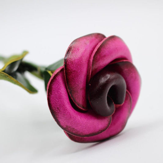 Genuine Handmade Leather Rose Flower 3rd anniversary gift Valentine's Day home decor