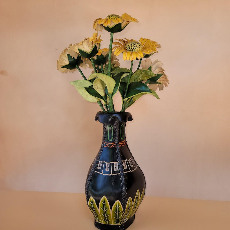 Genuine Handmade Leather Sunflower