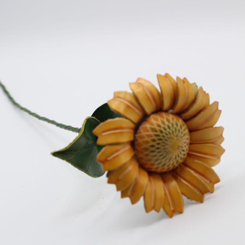 Genuine Handmade Leather Sunflower