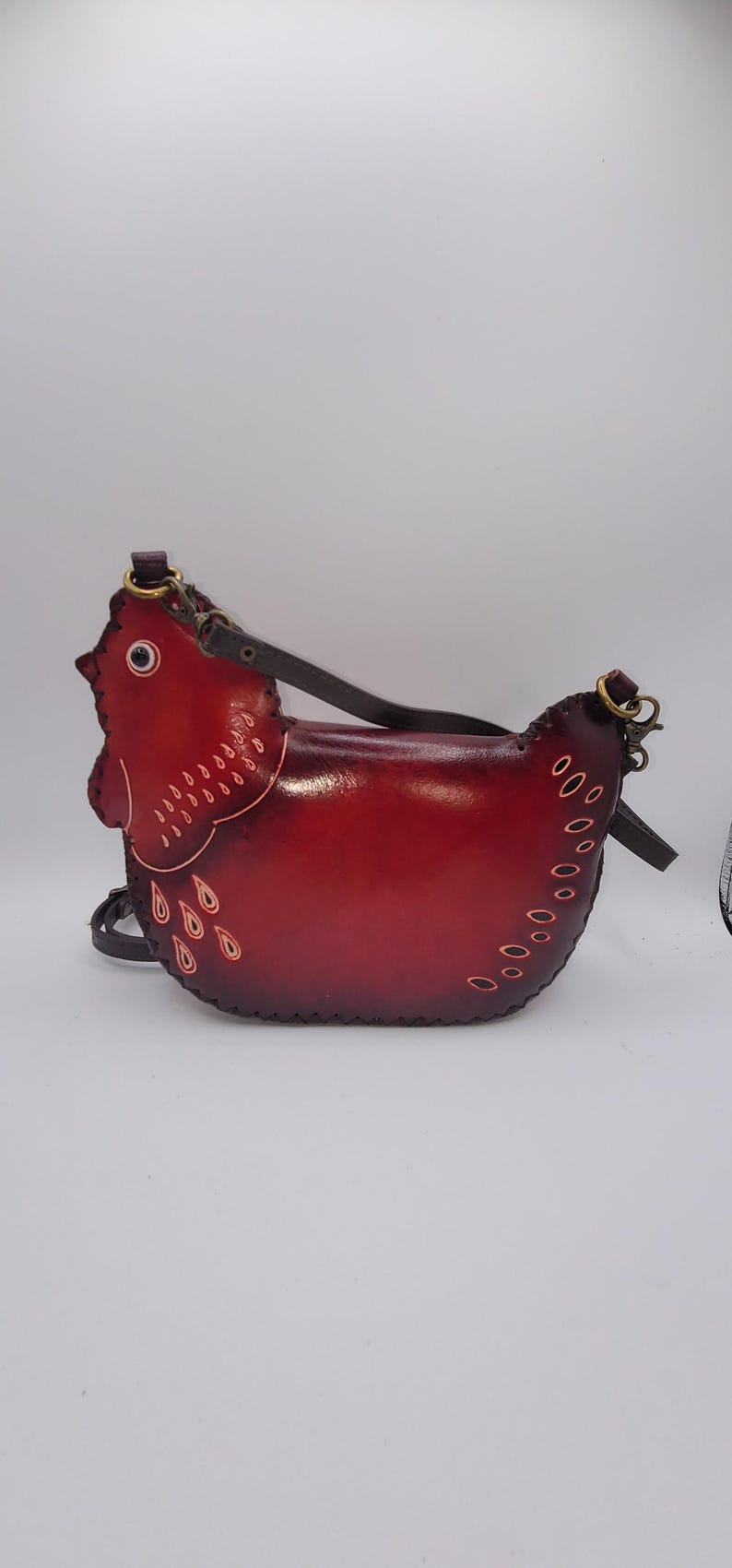 Genuine Handmade Leather Chicken Purse / Crossbody