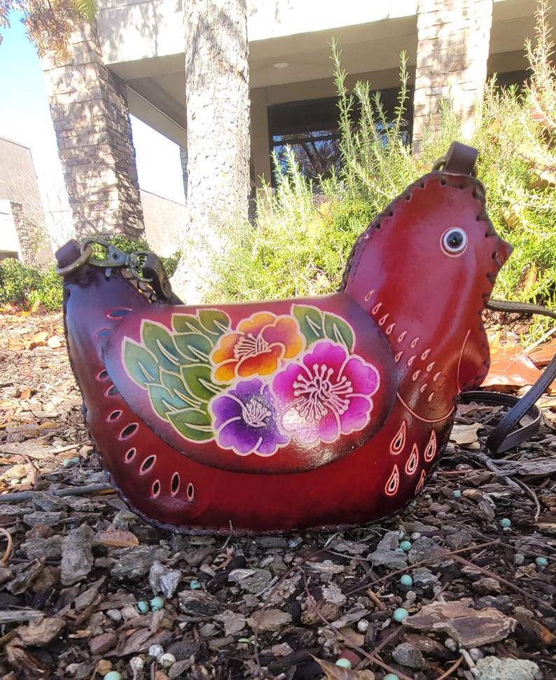 Genuine Handmade Leather Chicken Purse / Crossbody