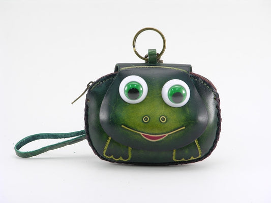 Genuine Handmade Leather Frog Wristlet / Coin Purse / Wallet