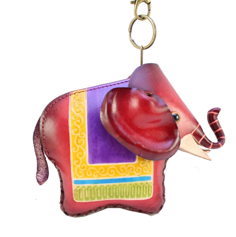 Genuine Leather Baby Elephant Wristlet / Coin Purse / Wallet