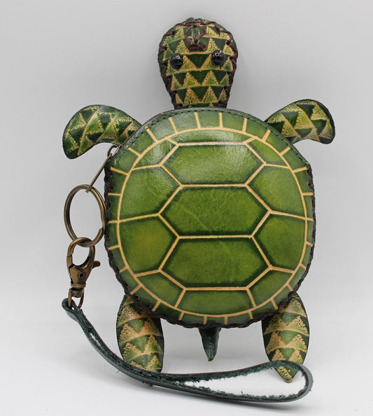 Genuine Handmade Leather Sea Turtle Coin Purse/Wallet/Coins Bag - Cartoon Mini Bag/Animal Small Bag/Wristlet