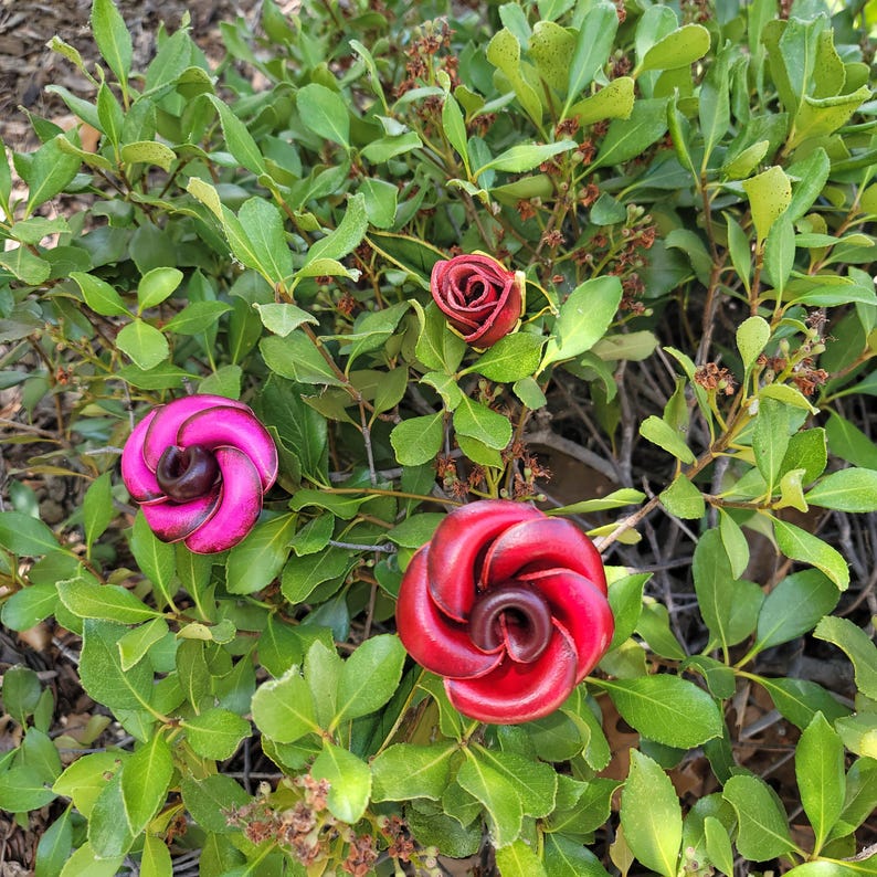 Genuine Handmade Leather Rose Flower 3rd anniversary gift Valentine's Day home decor