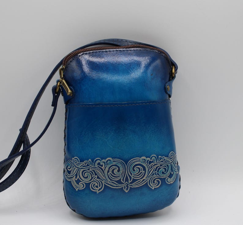 Handmade genuine leather tree of life purse / crossbody bag / shoulder bag / phone pouch / phone bag / mini bag available in multiple colors