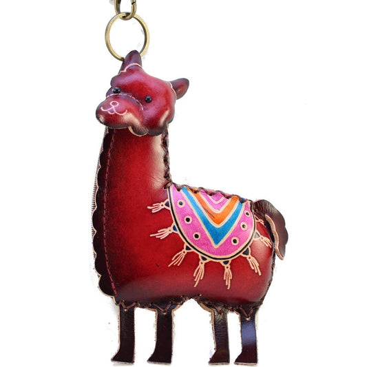 Handmade Genuine Leather Llama Coin Purse / Wristlet