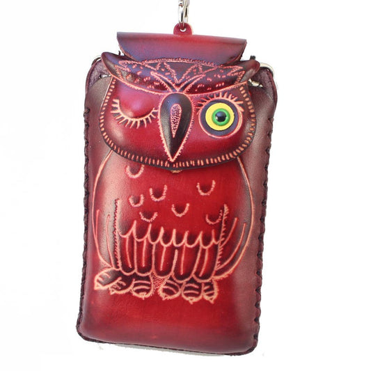 Handmade Genuine Leather Owl Cell Phone Case / iPhone / Samsung Note 3