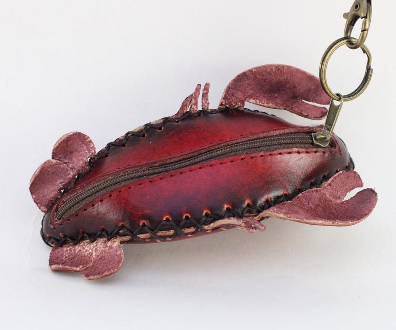 Genuine Handmade Leather lobster Coin Purse / Wallet