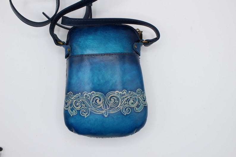 Handmade Genuine Leather mermaid Purse / Crossbody