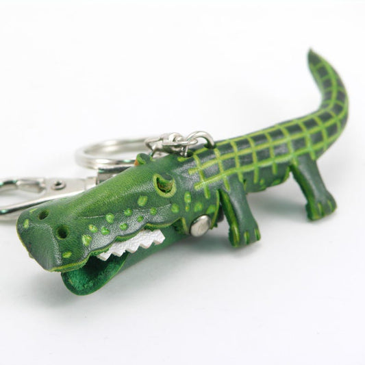 Genuine Handmade Leather Crocodile Keychain