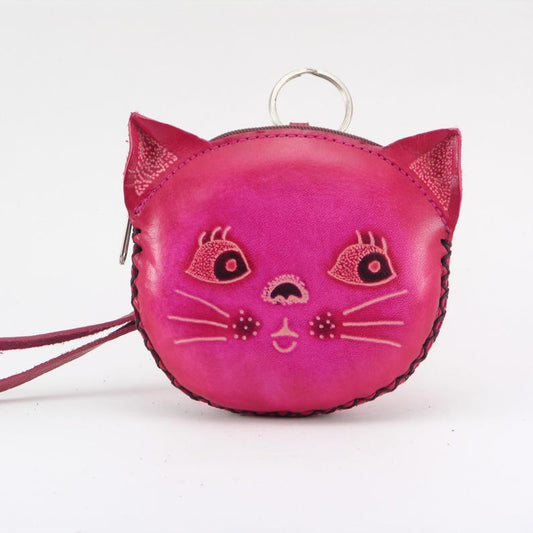 Genuine Handmade Cat Coin Purse , Change Pouch, Small Wallet, Cartoon Bag, Loose Change Pouch, and Small Gift