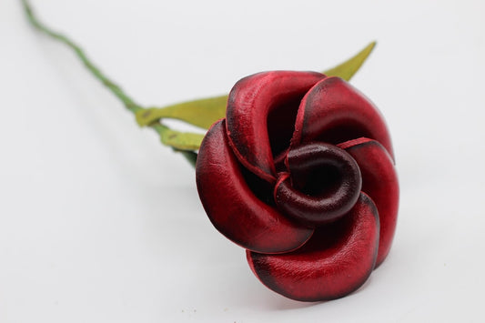 Genuine Leather Handmade Rose Flower, Handbag Charm, Red Purse Charm, Automobile Accessory, Valentine's Day Gift, Creative Gift