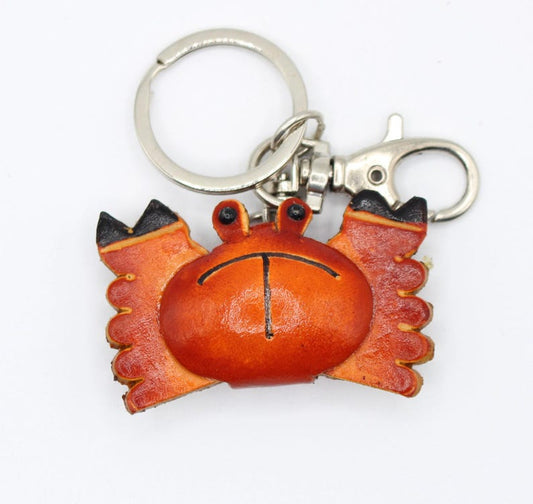 Genuine Handmade Leathe crab Keychain