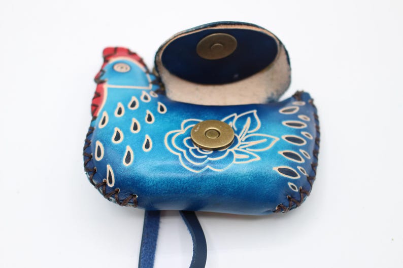 Genuine Handmade Leather Chicken Coin Purse