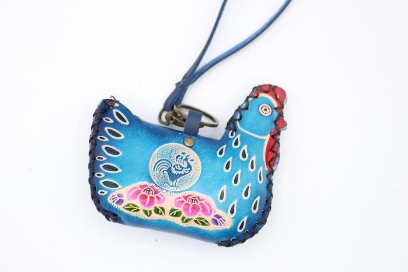 Genuine Handmade Leather Chicken Coin Purse