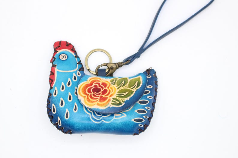 Genuine Handmade Leather Chicken Coin Purse