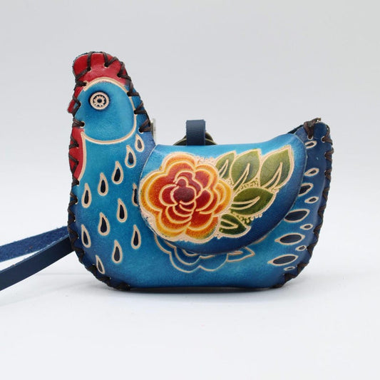 Genuine Handmade Leather Chicken Coin Purse