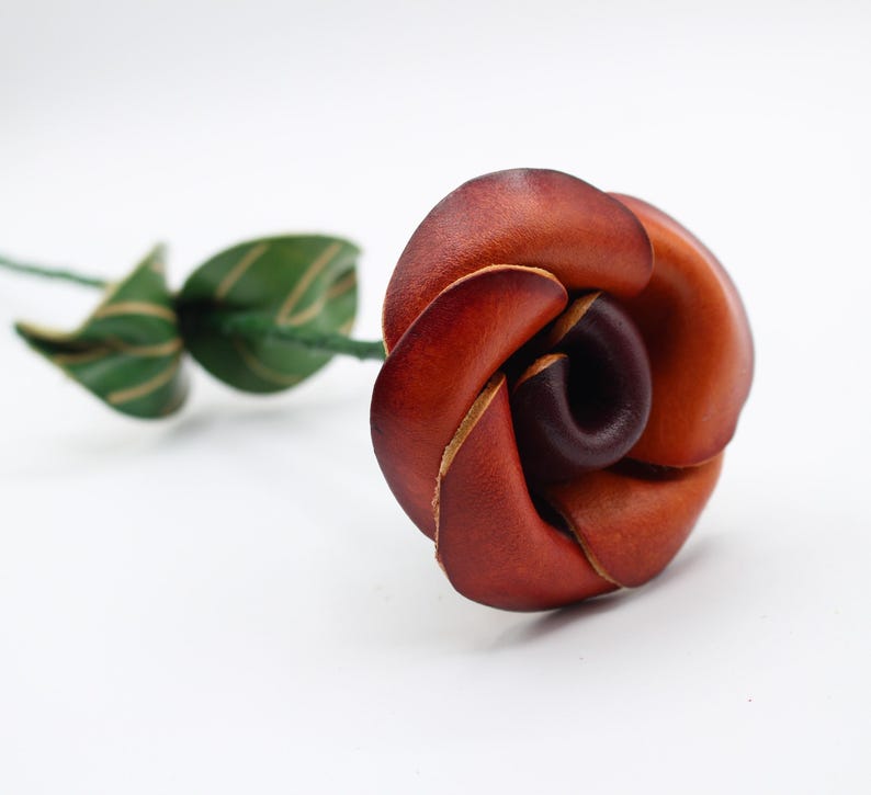 Genuine Handmade Leather Rose Flower, 3rd Anniversary Gift, Valentine's Day Gift, Festival Gift, Flower Arrangement Ornament & Accessory