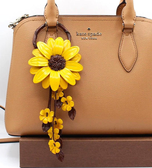 Leather Rose Purse Charm: Handmade Fringe Keychain