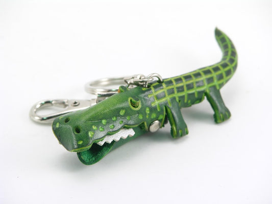 Genuine Handmade Leather Crocodile Keychain Holiday Gift Small Pendant Cartoon Keychain Animal Key Ring Car Key Ornament