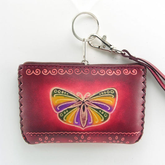 Handmade genuine leather butterfly coin purse / wallet / mini wallet, card holder / coin bag