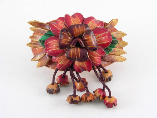 Genuine Handmade Leather Flower Hair Stick / Hair Clip - Hair Accessory,barrettes