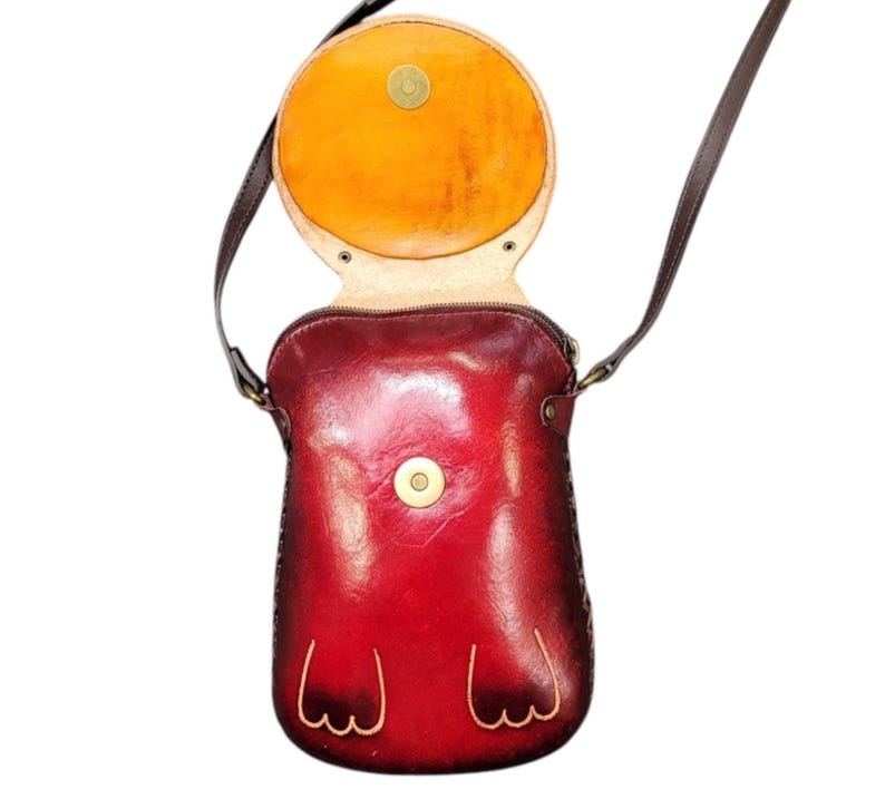Handmade Genuine Leather Elephant Purse - Crossbody Bag, Phone Bag, Animal Bag, Cartoon Bag, Mini Bag