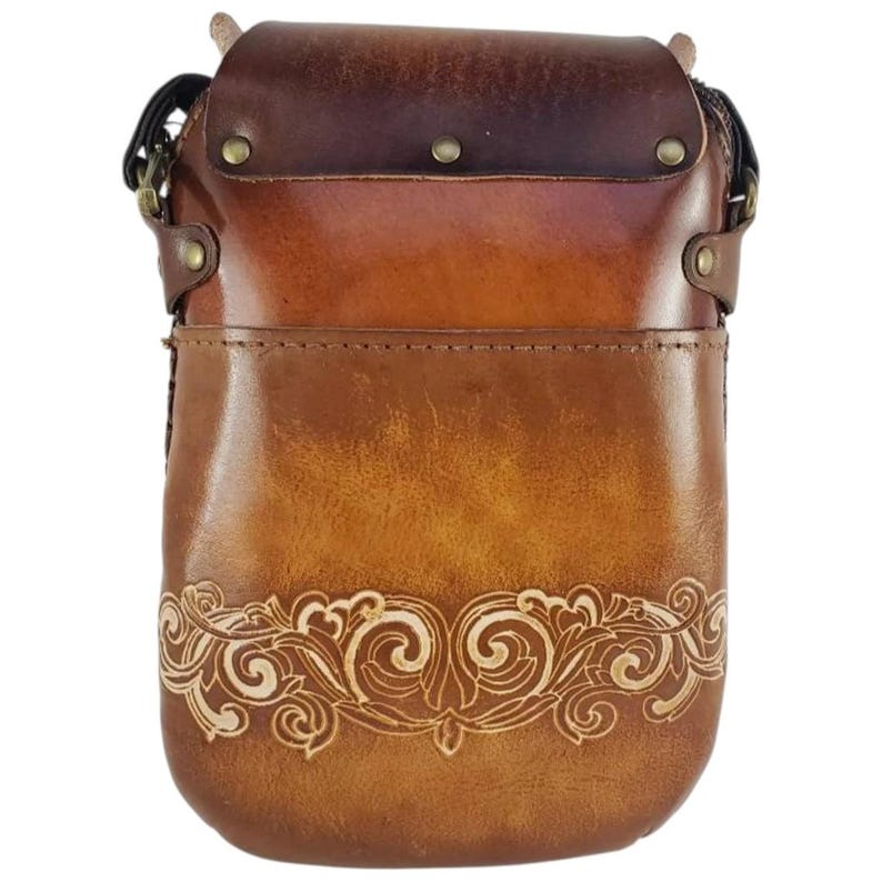 Genuine Handmade Leather Owl Purse / Crossbody / phone bag /phone purse