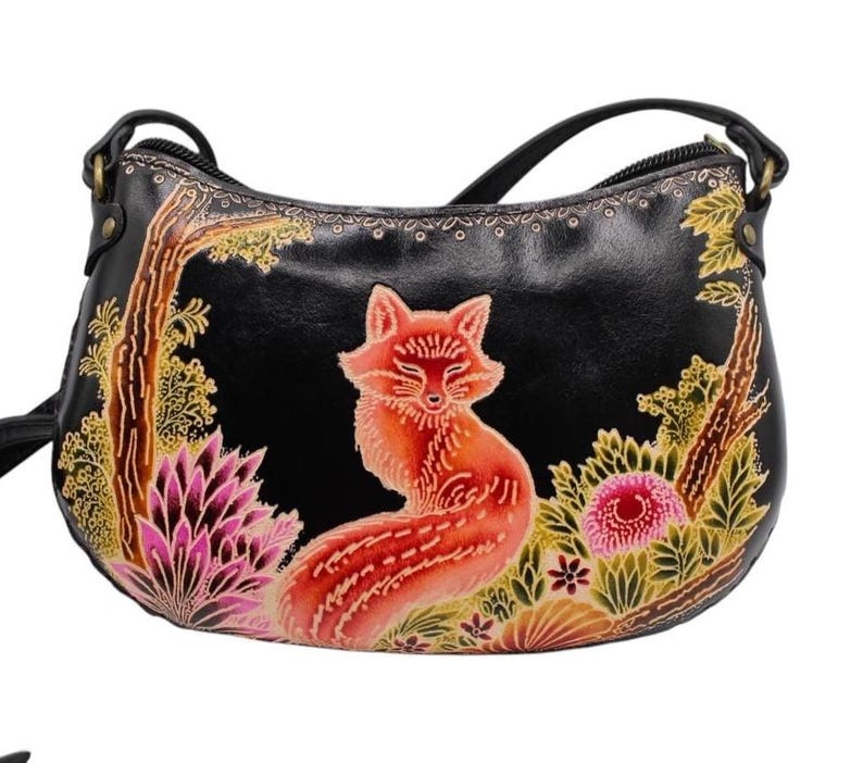 Genuine Handmade Leather Fox Purse / Crossbody/ Phone Bag, Shoulder Bag, Mini Bag, Animal-themed Bag