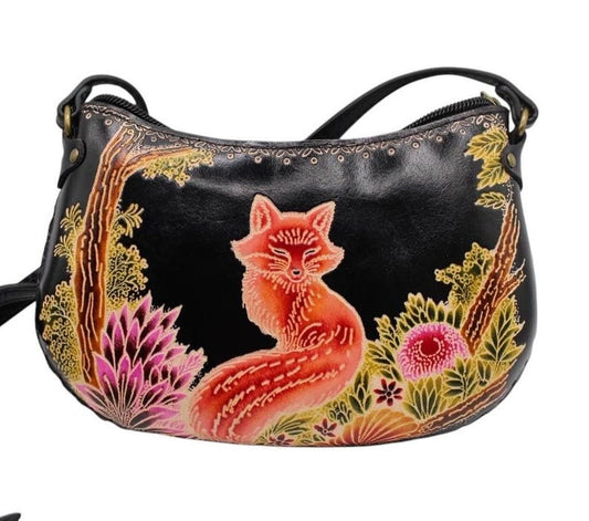 Genuine Handmade Leather Fox Purse / Crossbody/ Phone Bag, Shoulder Bag, Mini Bag, Animal-themed Bag