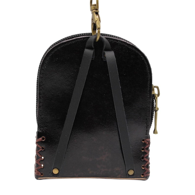 Genuine Handmade Leather sloth Wristlet mini backpack/ Coin Purse / Wallet /change purse