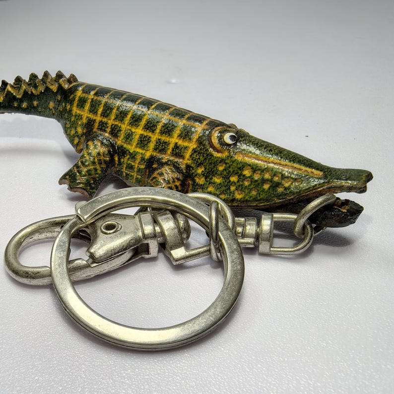 Genuine Handmade Leather Crocodile Keychain Holiday Gift Small Pendant Cartoon Keychain Animal Key Ring Car Key Ornament